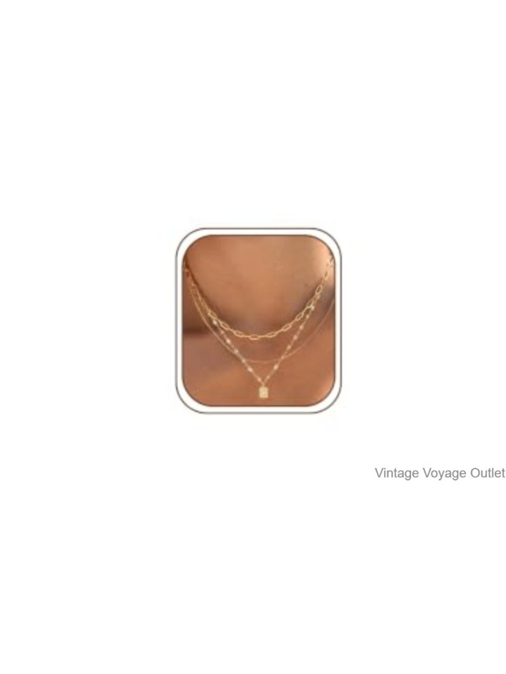 Layered Necklace Set 14K Gold Plated Dainty Stackable Pendant Women